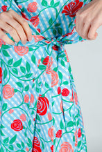 Load image into Gallery viewer, rose and plaid wrap dress