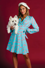 Load image into Gallery viewer, The Peppermint Pimp Canes | Candy Cane Print Christmas Wrap Dress