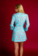 Load image into Gallery viewer, womens candy cane winter long sleeve wrap dress