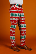 Load image into Gallery viewer, red and green holiday suit pants
