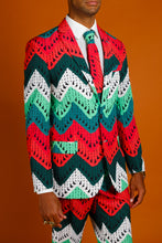 Load image into Gallery viewer, Knit print Christmas suit for men