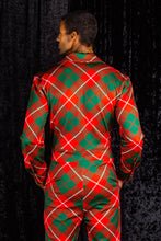 Load image into Gallery viewer, Guys Red Plaid Christmas Flight Suit