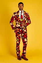 Load image into Gallery viewer, red suits with printed leaves