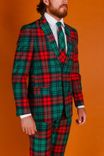 Load image into Gallery viewer, Christmas print plaid blazer