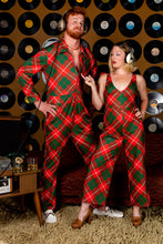 Load image into Gallery viewer, Red Plaid Christmas Retro Flight Suit