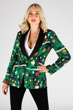 Load image into Gallery viewer, womens christmas tree camo blazer