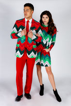 Load image into Gallery viewer, quilted print christmas suit