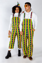 Load image into Gallery viewer, matching couples mardi gras overalls