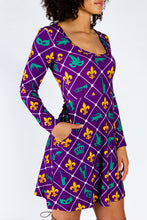 Load image into Gallery viewer, reversible mardi gras dress