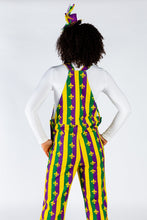 Load image into Gallery viewer, purple green and yellow overalls