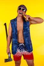 Load image into Gallery viewer, Denim Patchwork Sleeveless Blazer