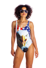 Load image into Gallery viewer, Women's swimwear one piece swimsuit USA theme