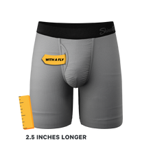 Load image into Gallery viewer, The 50 Shades | Grey Long Leg Ball Hammock® Pouch Underwear With Fly