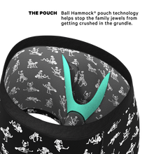 Load image into Gallery viewer, Black and white pouch underwear with fly