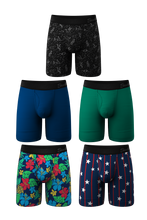 Load image into Gallery viewer, The Beach Vacation | Long Leg Ball Hammock® Pouch Boxers With Fly 5 Pack