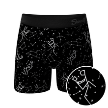 Load image into Gallery viewer, The Big Bang | Glow In The Dark Constellation Ball Hammock® Pouch Underwear With Fly