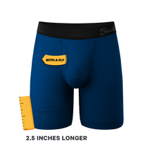 Load image into Gallery viewer, The Big Blue | Dark Blue Long Leg Ball Hammock® Pouch Underwear With Fly