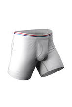 Load image into Gallery viewer, all white mens boxer with fly