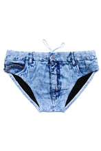 Load image into Gallery viewer, denim patterned swim brief