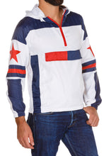 Load image into Gallery viewer, red, white and blue windbreker for men