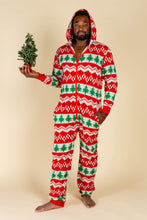 Load image into Gallery viewer, Red and green Christmas onesie for adults