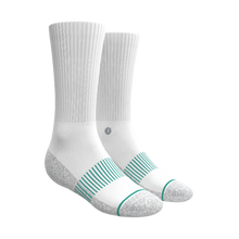 Load image into Gallery viewer, A pack of crew socks with unique features from The Just A Bit Jolly | Heel Hammock‚Ñ¢ Crew Socks 3 Pack.