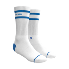 Load image into Gallery viewer, A pair of crew socks with unique features from The Just A Bit Jolly | Heel Hammock‚Ñ¢ Crew Socks 3 Pack.