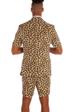 Load image into Gallery viewer, leopard short sleeve suit for men
