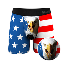Load image into Gallery viewer, The Mascot | USA Eagle Ball Hammock® boxer briefs with eagle face detail.