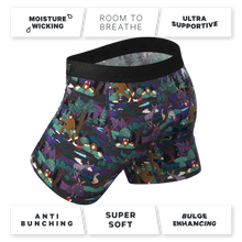 Load image into Gallery viewer, Men's underwear with Moth-themed print, logo detail.