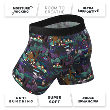 Load image into Gallery viewer, A pair of men's underwear featuring a spooky ball hammock® pouch with fly design.