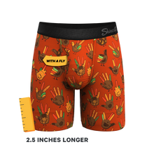 Load image into Gallery viewer, The Party Fowl | Thanksgiving Turkey Long Leg Ball Hammock® Pouch Boxers With Fly