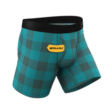 Load image into Gallery viewer, The Plaid And Simple | Green Buffalo Check Ball Hammock® Pouch Underwear With Fly