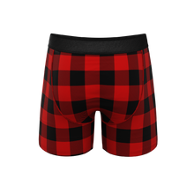 Load image into Gallery viewer, The Red & Black Lumberjack | Buffalo Check Ball Hammock® Pouch Underwear With Fly