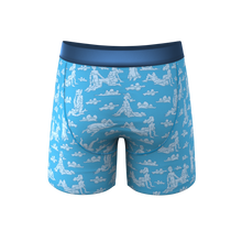 Load image into Gallery viewer, Boxer briefs with playful cloud design, part of The Reverse Cloud Girl collection by Ball Hammock® Pouch Underwear.