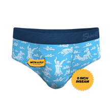 Load image into Gallery viewer, Light blue briefs with fly