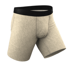 Load image into Gallery viewer, The Silver Fox | Oatmeal Heather Long Leg Ball Hammock® Pouch Boxers With Fly