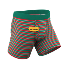 Load image into Gallery viewer, The Stripe Club | Christmas Striped Ball Hammock® Pouch Underwear With Fly