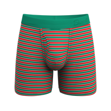 Load image into Gallery viewer, The Stripe Club | Christmas Striped Ball Hammock® Pouch Underwear With Fly