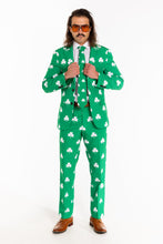 Load image into Gallery viewer, The Blarney Bagpiper | Diagonal Striped Clovers Suit