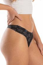 Load image into Gallery viewer, black dice seamless thong