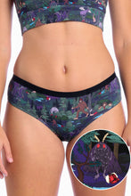Load image into Gallery viewer, Close-up of woman's spooky cheeky underwear from The Cryptids collection.