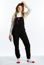Load image into Gallery viewer, Dark Matter Womens Black Pajamaralls with Front Pocket
