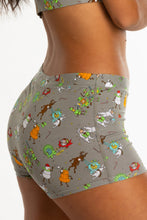 Load image into Gallery viewer, grey holiday boyshort underwear