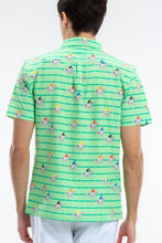 Load image into Gallery viewer, comfy green stripe hawaiian shirt