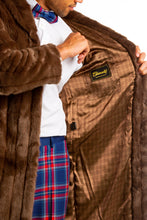 Load image into Gallery viewer, Suave Long Brown Faux Fur Coat