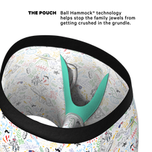 Load image into Gallery viewer, A close-up of a scissor, hat, bag, steering wheel, robot, alien, and drawings.