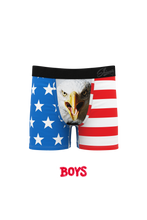 Load image into Gallery viewer, father and son matching american flag eagle ball pouch underwear
