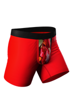 Load image into Gallery viewer, mens red rooster ball hammock underwear