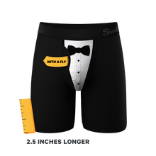 Load image into Gallery viewer, The 009 | Black Tuxedo Long Leg Ball Hammock¬Æ Pouch Underwear With Fly
